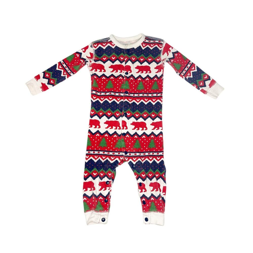 Little Blue House by Hatley Fair Isle Bear Union Suit Size 12-18 Months